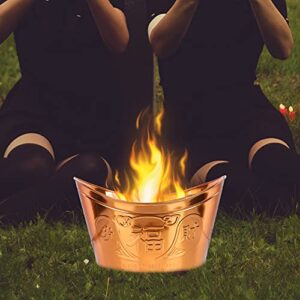 ULTNICE Burn Barrel Incinerator Cage Fire Pit Metal Garden Yuanbao Shaped Joss Paper Burner Bucket for Garden Paper Leaf Trash Wood Backyard Bonfire Golden, 35.5x26.5cm (21A48UYFXALW08518PR4EC)