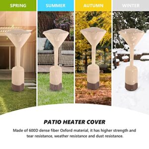 DiscoverPatios Patio Heater Covers Waterproof,600D Oxford Fabric Outdoor Heater Cover with Zipper and Storage Bag,PU Coating,Sunlight-Resistant,Snow-Resistant,Dust-proof Garden Cover(Beige 34*19*95)