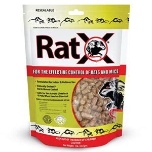 ecoclear products 620101, ratx all-natural poison free humane rat and mouse rodenticide pellets, 1 lb. bag