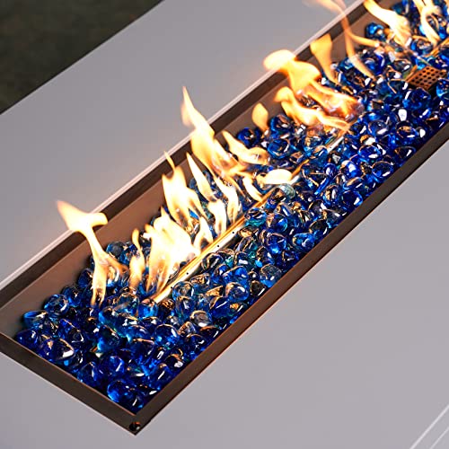 Mr. Fireglass 10 Pounds Blended Fire Glass Diamonds for Fireplace Fire Pit & Lanscaping - 1/2 inch High Luster Cobalt Blue Fire Rocks