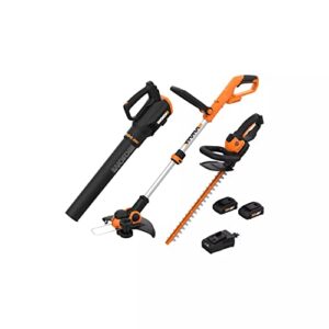 worx 20v power share – 3pc cordless combo kit (blower, trimmer, & hedge trimmer)