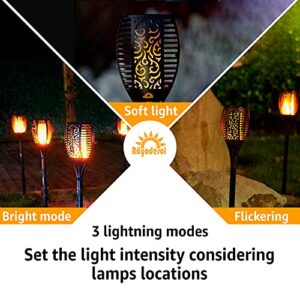 Rayodesol Solar Flame Torch Lights Outdoor, Decorative Pack of 1 pcs Each 96 LED Lamp with Dancing Flames Torches Landscape, Waterproof Outdoors Garden Patio Deck Decorations Lighting with Auto On/Off