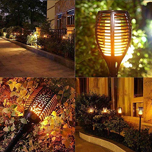 Rayodesol Solar Flame Torch Lights Outdoor, Decorative Pack of 1 pcs Each 96 LED Lamp with Dancing Flames Torches Landscape, Waterproof Outdoors Garden Patio Deck Decorations Lighting with Auto On/Off