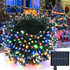 ibaycon 400 led solar christmas lights, 131ft solar string lights with 8 modes & timer for garden, patio, fence, balcony, outdoors (multicolor)