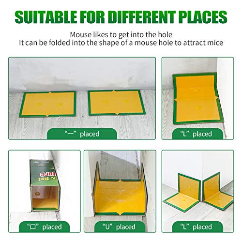Mouse Traps, Humane Mouse Glue Trap, 10 PCS Rat/Mice Traps Sticky Pad Boards Strongly Adhesive Mouse Traps That Work No See Kill for House Indoor Outdoor Pet Safe