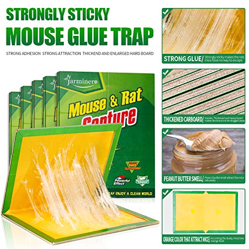 Mouse Traps, Humane Mouse Glue Trap, 10 PCS Rat/Mice Traps Sticky Pad Boards Strongly Adhesive Mouse Traps That Work No See Kill for House Indoor Outdoor Pet Safe