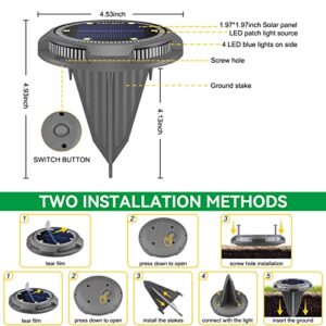 AsperX Solar Ground Lights 8 Pack, IP65 Waterproof LED In-Ground Lights, Solar Outdoor Patio Lights, Disk Landscape Lights for Pathway, Yard, Garden, Deck, Driveway Lawn, (Warm White+Blue)