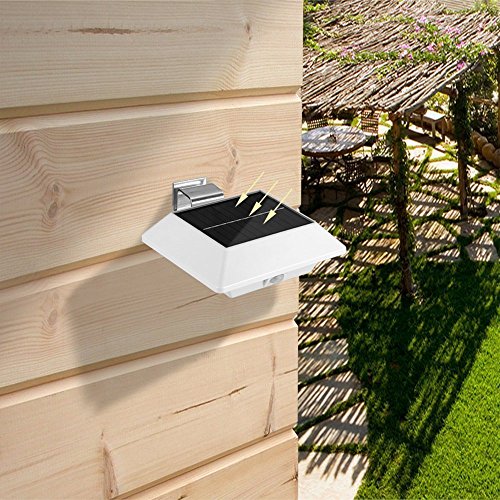 HOSHINE(2 Pack) Solar Powered Gutter Lights Security Light Outdoor Solar Powered 6 LED Waterproof Durable Fence Driveway Garden Patio Path Decking Light Made for Quality Outdoor Life