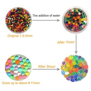 MINLIN 50000pcs/bag Home Decor Pearl Shaped Crystal Soil Water Beads Bio Gel Ball for Flower/Weeding Mud Grow Magic Jelly Balls (Clear)