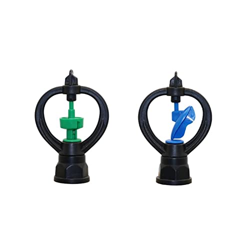 VIEUE Garden Drip Irrigation System Accessories 1/2" to 3/4" Internal Thread Rotating Nozzle 360 Degree Rotating Nozzle Garden Agricultural Irrigation Watering Nozzle (Color : Black with Blue)