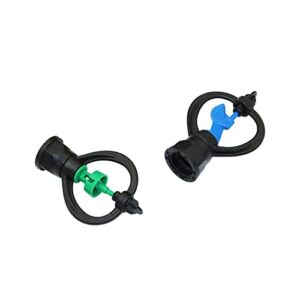 VIEUE Garden Drip Irrigation System Accessories 1/2" to 3/4" Internal Thread Rotating Nozzle 360 Degree Rotating Nozzle Garden Agricultural Irrigation Watering Nozzle (Color : Black with Blue)