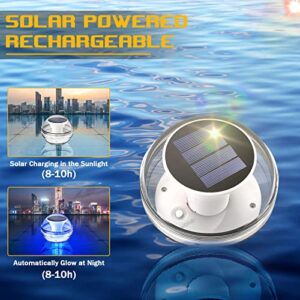 ISUNMEA Solar Floating Pool Ball Light 2 Pack with RGB Color Auto Changing Waterproof Wireless LED Landscape Decoration Glow Lantern Garden Swimming Pool Pond Yard Spa Party Bathtub Gift Home Decor