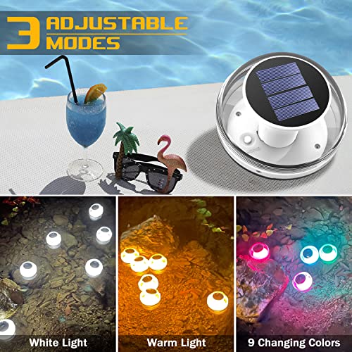 ISUNMEA Solar Floating Pool Ball Light 2 Pack with RGB Color Auto Changing Waterproof Wireless LED Landscape Decoration Glow Lantern Garden Swimming Pool Pond Yard Spa Party Bathtub Gift Home Decor