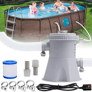 clear cartridge filter pump for above ground pools 330 gallon household backyard electric swimming pool filter pump 110-120v gfci inflatable pool filter pump kit for garden patio pools cleaning