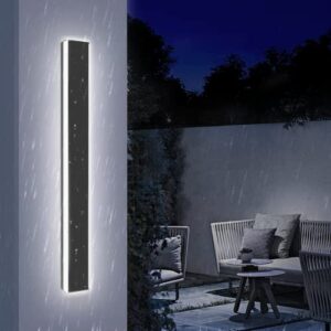 tycolit outdoor wall sconce 16w 16.3inch led wall lights fixture ip65 6500k outdoor lighting sconce patio exterior light modern wall decor sconce led long wall lamp for garden porch