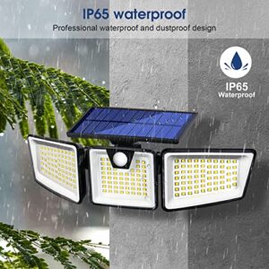 sparks fly Solar Motion Sensor Outdoor Lights, 3 Heads Security Lights Solar Powered, 3000LM Solar Lights, 180 LED Flood Lights Spotlight 270° Rotatable IP65 Waterproof for Yard Patio Garden Pathway