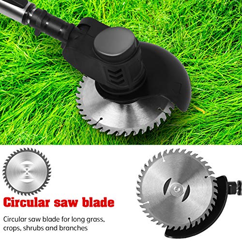 3 in 1 Weed Wacker Cordless String Trimmer - 24V Power Weed Eater Grass Trimmer with 3 Function Blades 2 Li-Ion Battery, Height Adjustable Lawn Edger Brush Cutter for Home Garden Lawn Yard