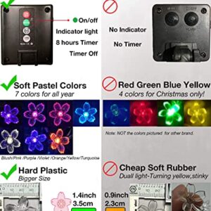 Solar String Lights Flower Garden Lights Outdoor Waterproof Fairy Lights Solar Powered Decorative Cherry Blossom for Camping Outside Balcony Yard Porch Patio Christmas Tree 33ft 50 Led Pack 2