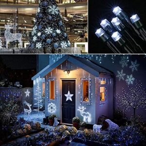 White Christmas Solar String Lights 72Ft 200 LED 8 Flashing Modes with Timer Solar Fairy Lights Outdoor Waterproof Twinkle Lights for Decoration Christmas Tree Shrubs Garden Yard Patio