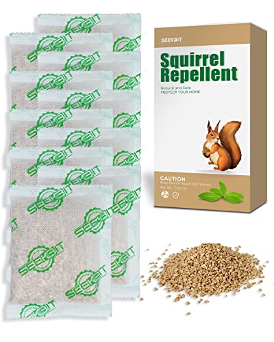 SEEKBIT Squirrel Repellent, Squirrel Deterrent Peppermint Oil to Repels Squirre Mouse Rodent, Natural Squirrel Deterrent Yard Garage, 10 Pack