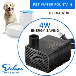 Simple Deluxe 80 GPH 3.6W Submersible Pump with Adjustable Intake & 6' Waterproof Cord for Fish Tank, Hydroponics, Fountains, Ponds, Statuary, Aquariums, Black