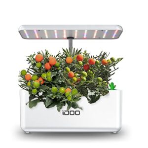 idoo herb garden kit indoor, 7pods hydroponics growing system with pump, germination kit with led light, auto-timer, up to 14.57″