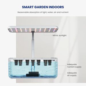 iDOO Herb Garden Kit Indoor, 7Pods Hydroponics Growing System with Pump, Germination Kit with LED Light, Auto-Timer, Up to 14.57"