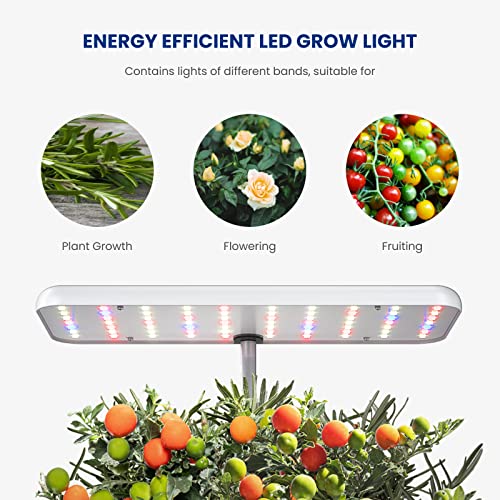 iDOO Herb Garden Kit Indoor, 7Pods Hydroponics Growing System with Pump, Germination Kit with LED Light, Auto-Timer, Up to 14.57"