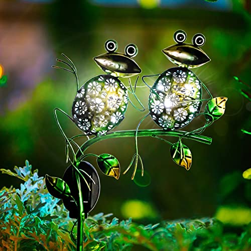 Outdoor Solar Stake Lights Frog Waterproof LED Metal Light Garden Decorative Lights for Walkway Pathway Lawn Patio