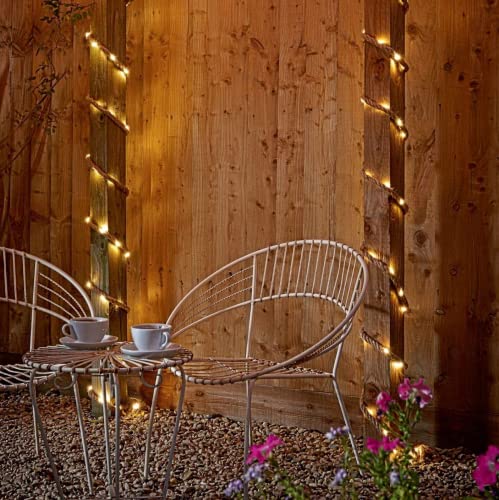 TYCA Waterproof Solar Fairy Lights Rope Outdoor IP65 Sisal Star Illuminated Lamp Garden Lights with LEDs Warm White for Decor Outdoor Garden Patio Balcony Halloween Christmas Decoration