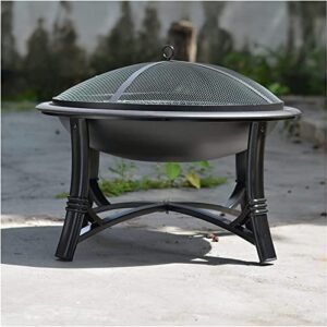 leayan garden fire pit grill bowl grill barbecue rack camping fire pit bonfire stove bonfire activity wood basket black garden decoration wood stove heating furnace with baking net