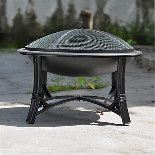 LEAYAN Garden Fire Pit Grill Bowl Grill Barbecue Rack Camping Fire Pit Bonfire Stove Bonfire Activity Wood Basket Black Garden Decoration Wood Stove Heating Furnace with Baking Net