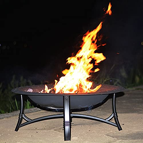 LEAYAN Garden Fire Pit Grill Bowl Grill Barbecue Rack Camping Fire Pit Bonfire Stove Bonfire Activity Wood Basket Black Garden Decoration Wood Stove Heating Furnace with Baking Net