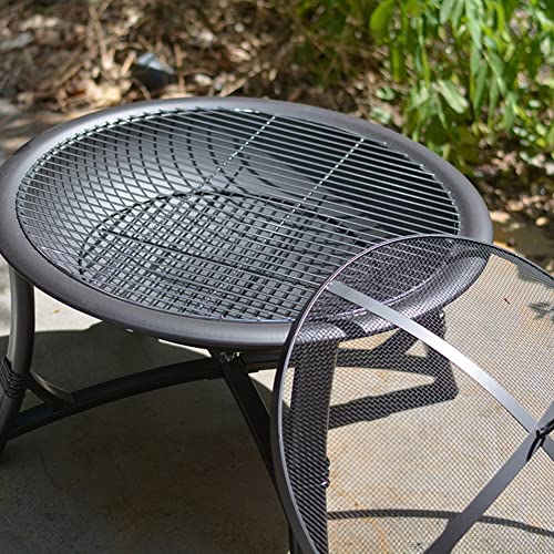 LEAYAN Garden Fire Pit Grill Bowl Grill Barbecue Rack Camping Fire Pit Bonfire Stove Bonfire Activity Wood Basket Black Garden Decoration Wood Stove Heating Furnace with Baking Net