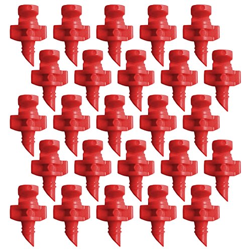 Drip Master 180 Degree Red Replacement Micro Sprayer Fan Jet Hydroponic Plant Cloning Mister Lawn Garden Aeroponics Irrigation (25 Count)