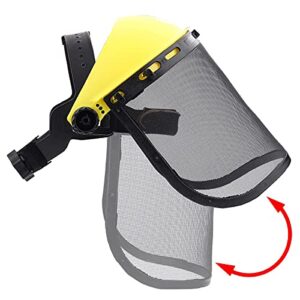 Hipa Safety Face Shield with Mesh Visor for Chainsaw Trimmer Pole Pruner