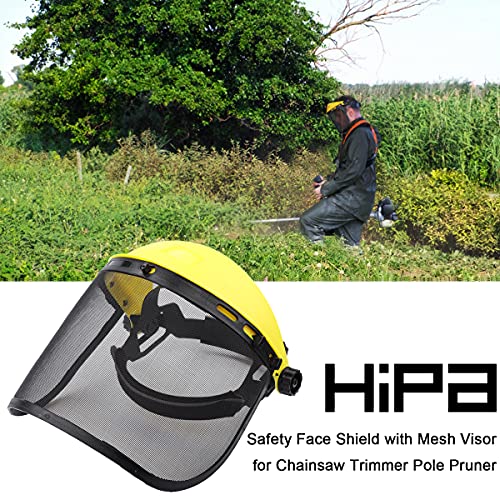 Hipa Safety Face Shield with Mesh Visor for Chainsaw Trimmer Pole Pruner