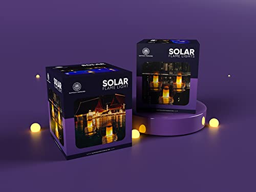 SUNTOUCH TREASURES - Solar Floating Pool Light, Solar Flame Light, Outdoor Waterproof Glowing Orb for Pool, Spa, Garden, Bedroom Night Decoration 1 Piece.