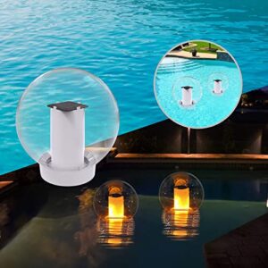 SUNTOUCH TREASURES - Solar Floating Pool Light, Solar Flame Light, Outdoor Waterproof Glowing Orb for Pool, Spa, Garden, Bedroom Night Decoration 1 Piece.