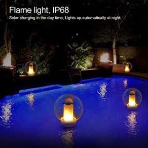 SUNTOUCH TREASURES - Solar Floating Pool Light, Solar Flame Light, Outdoor Waterproof Glowing Orb for Pool, Spa, Garden, Bedroom Night Decoration 1 Piece.