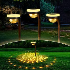 OkayGoo Solar Pathway Lights Outdoor Waterproof, 4 Packs Outdoor Solar Lights Solar Landscape Path Lights IP67 Waterproof Auto On/Off Solar Lights Outdoor Decoration for Garden Lawn Walkway Yard