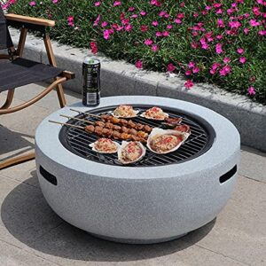 LEAYAN Garden Fire Pit Grill Bowl Grill Barbecue Rack Fire Pit Outdoor fire pits, fire pits with Spark Screens, Wood Burning fire pits in courtyards, Backyards and Gardens