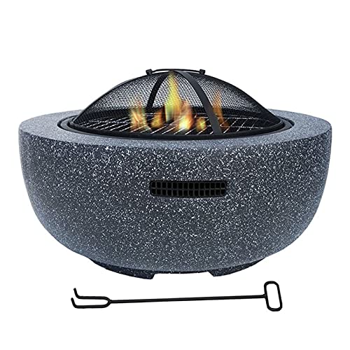 LEAYAN Garden Fire Pit Grill Bowl Grill Barbecue Rack Fire Pit Outdoor fire pits, fire pits with Spark Screens, Wood Burning fire pits in courtyards, Backyards and Gardens