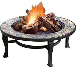 leayan garden fire pit grill bowl grill barbecue rack outdoor fire pit garden wood burning fire bowl, portable outdoor heating fireplace, used for outdoor cooking and campfire