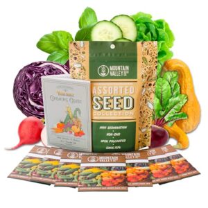 summer garden heirloom vegetable seeds – ~5,000+ total seeds, 7 varieties of seeds to sow in summer months – beet, lettuce, radish, basil, cabbage, cucumber, & squash heirloom seeds for planting
