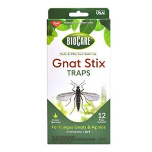 enoz biocare gnat stix for fungus gnats and aphids, pest control for plants and greenhouses, safe & effective, 12 pack