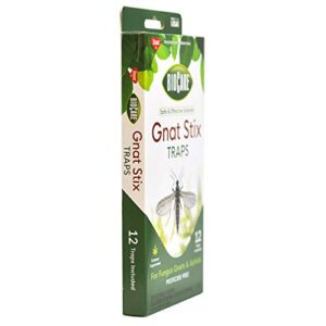 Enoz BioCare Gnat Stix for Fungus Gnats and Aphids, Pest Control for Plants and Greenhouses, Safe & Effective, 12 Pack