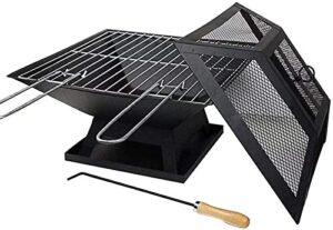 leayan garden fire pit grill bowl grill barbecue rack outdoor fire pit stainless steel bbq grill small fire stove heater ideal for warmth, bbq in patio/garden/yard
