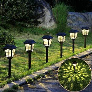 6 pack solar lights outdoor garden, solar pathway landscape lights supper bright waterproof and corrosion-resistant, powered solar outdoor lights for yard patio walkway driveway sidewalk lawn décor