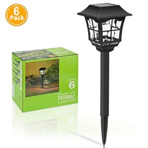 6 Pack Solar Lights Outdoor Garden, Solar Pathway Landscape Lights Supper Bright Waterproof and Corrosion-Resistant, Powered Solar Outdoor Lights for Yard Patio Walkway Driveway Sidewalk Lawn Décor